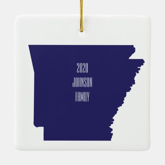 Arkansas kerstversier keramisch ornament (Achterkant)