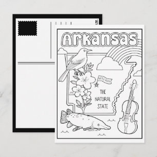 Arkansas kleur me collage briefkaart