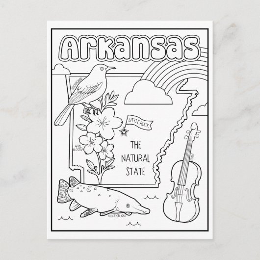 Arkansas kleur me collage briefkaart (Voorkant)