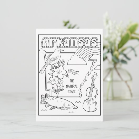 Arkansas kleur me collage kaart (Staand voorkant)