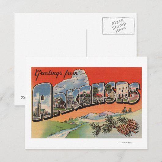 Arkansas (Landscape Scene) - Grote letter Briefkaart (Voorkant / Achterkant)