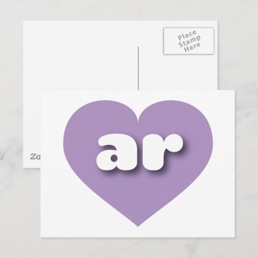 Arkansas lavender hart - Ik hou van de ar Briefkaart (Voorkant / Achterkant)