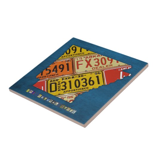 Arkansas License Bord Map keramische tegels V2 Tegeltje (Zijkant)