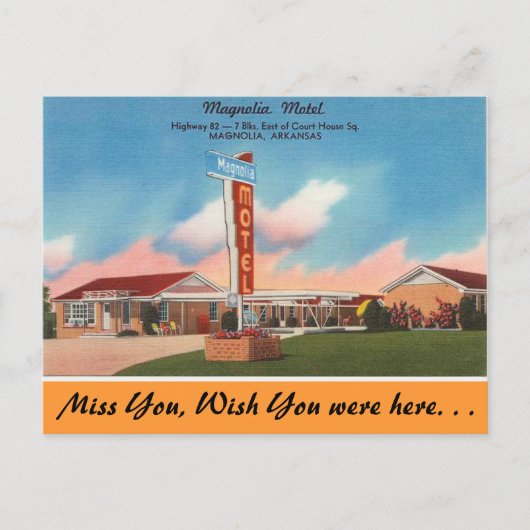 Arkansas, Magnolia Motel Briefkaart (Voorkant)