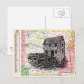 Arkansas Map Art Briefkaart (Voorkant / Achterkant)