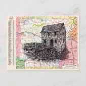 Arkansas Map Art Briefkaart (Voorkant)