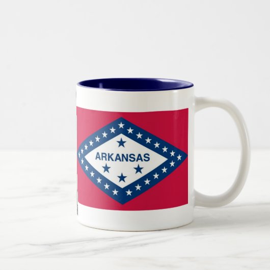 Arkansas Map en State Flag Tweekleurige Koffiemok (Rechts)