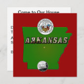 Arkansas Map, Seal and State Faux Quarter Kaart (Voorkant / Achterkant)