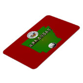 Arkansas Map, Seal and State Faux Quarter Magneet (Linkerzijde)