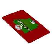 Arkansas Map, Seal and State Faux Quarter Magneet (Rechterzijde)