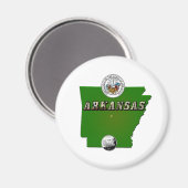 Arkansas Map, Seal and State Faux Quarter Magneet (Voorkant / Achterkant)