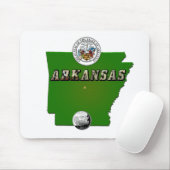 Arkansas Map, Seal and State Faux Quarter Muismat (Met muis)
