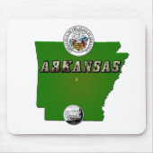 Arkansas Map, Seal and State Faux Quarter Muismat (Voorkant)