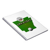 Arkansas Map, Seal and State Faux Quarter Notitieboek (Rechterzijde)