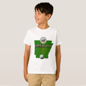 Arkansas Map, Seal and State Faux Quarter T-shirt (Voorkant volledig)