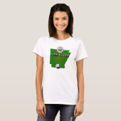 Arkansas Map, Seal and State Faux Quarter T-shirt (Voorkant volledig)