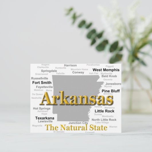 Arkansas Map Silhouette Briefkaart (Staand voorkant)