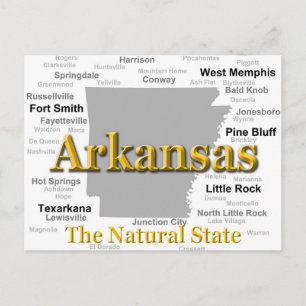Arkansas Map Silhouette Briefkaart