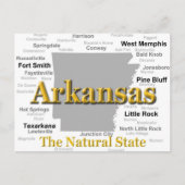 Arkansas Map Silhouette Briefkaart (Voorkant)