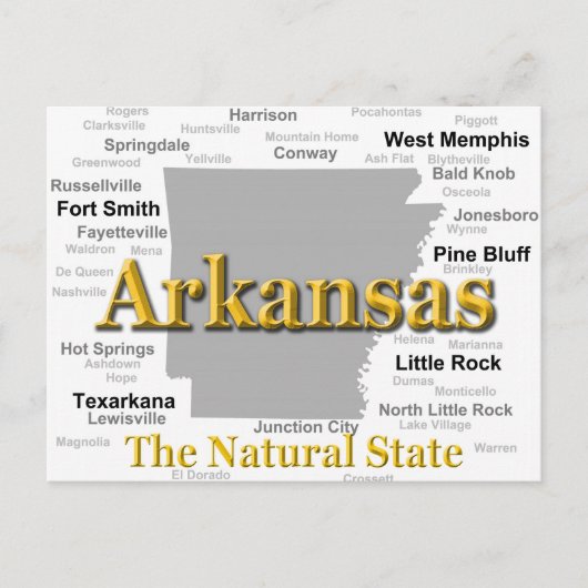 Arkansas Map Silhouette Briefkaart (Voorkant)