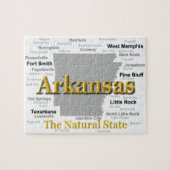 Arkansas Map Silhouette Legpuzzel (Horizontaal)