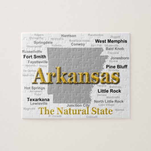 Arkansas Map Silhouette Legpuzzel (Horizontaal)