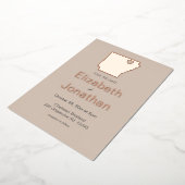 Arkansas Map Wedding Save the Date Roos Gold Folie Uitnodiging (Gedraaid)