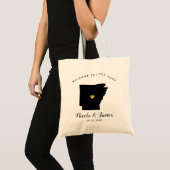 Arkansas Map Wedding Welcome Bag Tas Black & Gold (Voorkant (product))