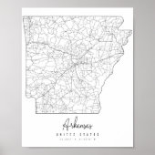 Arkansas Minimal Street Map Poster (Voorkant)