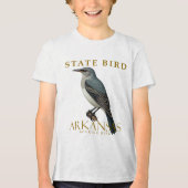 Arkansas Mockingbird Bird Design Tri-Blend Shirt (Voorkant)
