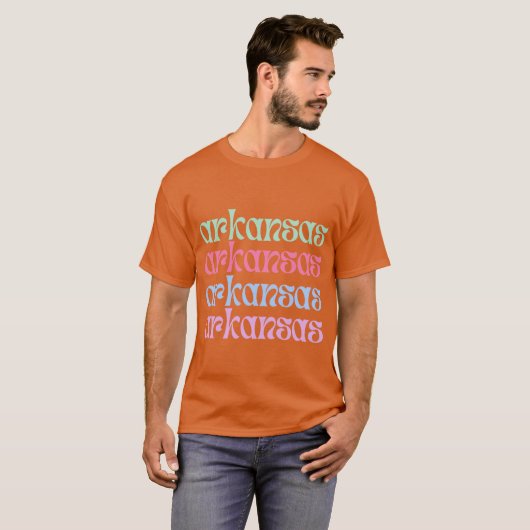 Arkansas Multicolor Pastel T-shirt (Voorkant volledig)