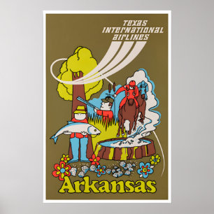 Arkansas Muurkunst Reisposter Print