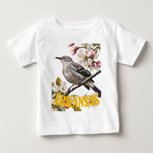 Arkansas Northern Mockingbird Omringd door Appel (Voorkant)