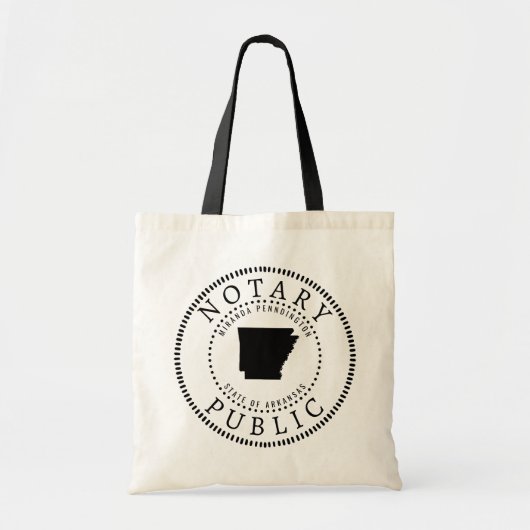 Arkansas Notary Public Personalized Tote Bag (Voorkant)