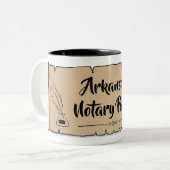 Arkansas Notional Public Scroll Feather Quill Tweekleurige Koffiemok (Voorkant links)