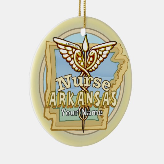 Arkansas Nurse Caduceus Ornament  (Rechts)