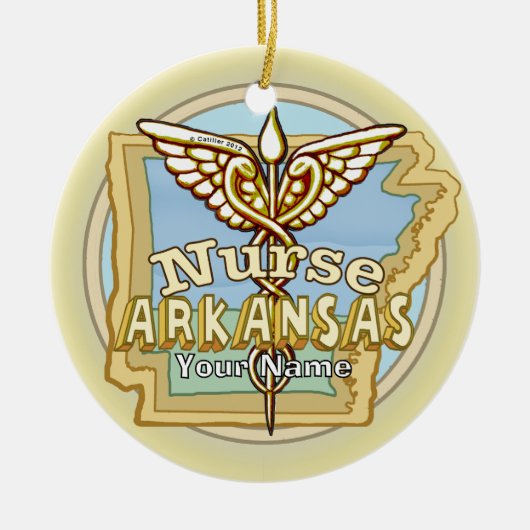 Arkansas Nurse Caduceus Ornament (Voorkant)