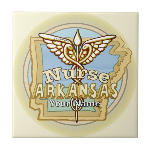 Arkansas Nurse Caduceus tile Tegeltje (Voorkant)