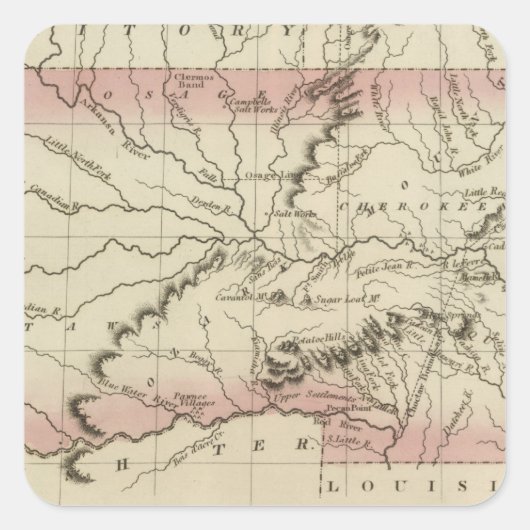 Arkansas, Oklahoma Vierkante Sticker (Voorkant)