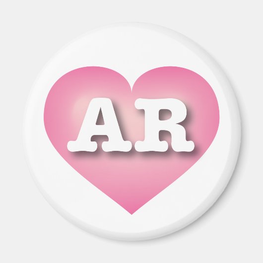 Arkansas Pink Fade Heart - Ik hou van AR Magneet (Voorkant)