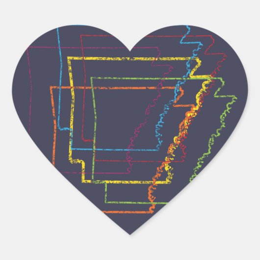 arkansas pride blur hart sticker (Voorkant)