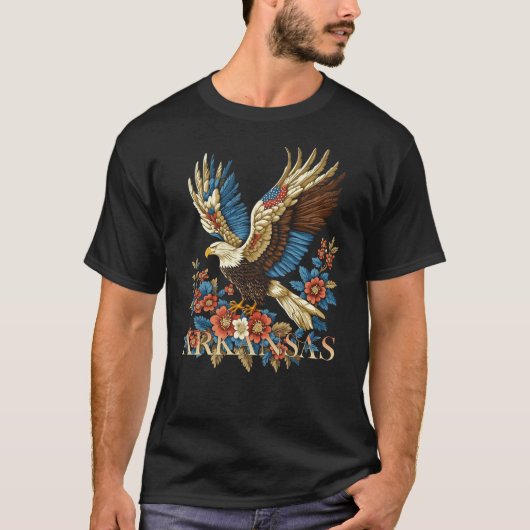 Arkansas Pride Eagle Design T-shirt (Voorkant)