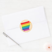 arkansas pride : striped : ronde sticker (Envelop)