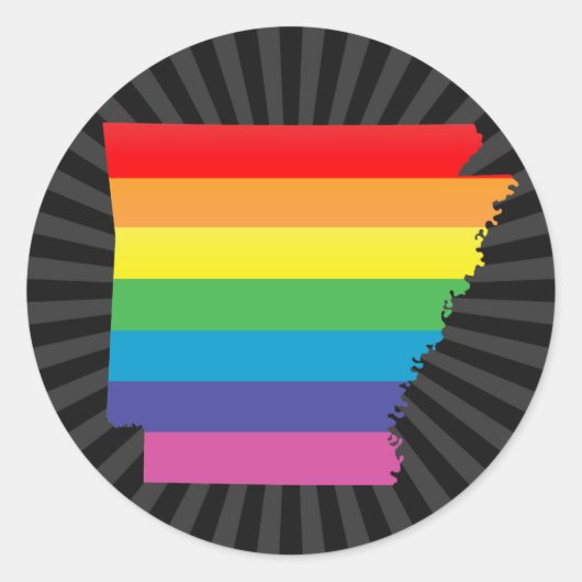 arkansas pride : striped : ronde sticker (Voorkant)