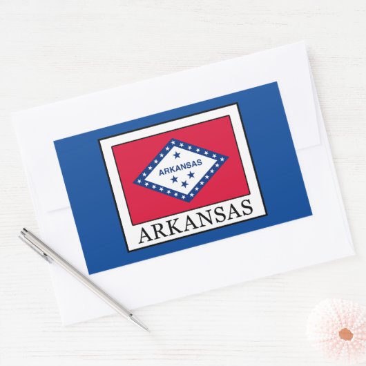 Arkansas Rechthoekige Sticker (Envelop)