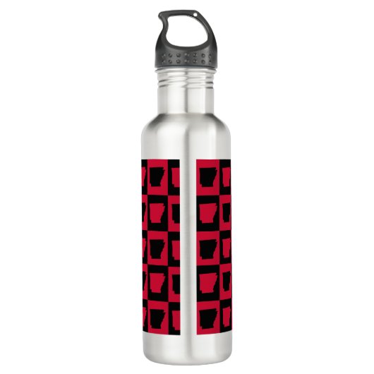 Arkansas Red and Black Pattern Waterfles (Achterkant)