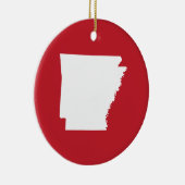Arkansas Red en White Keramisch Ornament (Rechts)