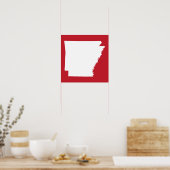 Arkansas Red en White Poster (Keuken)