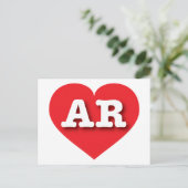 Arkansas Red Heart - Ik hou van AR Briefkaart (Staand voorkant)