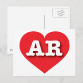 Arkansas Red Heart - Ik hou van AR Briefkaart (Voorkant / Achterkant)